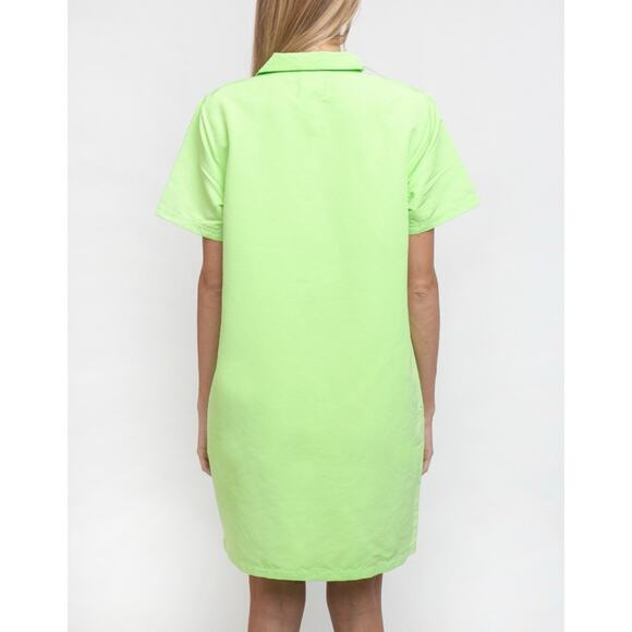 Stussy Nomi House Dress Light Neon Green Stussy Logo Snap Closure Size Small - Picture 5 of 10